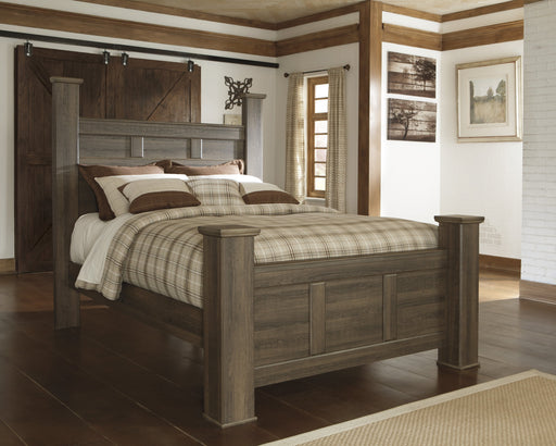 Juararo Dark Brown Queen Poster Bed - Gate Furniture