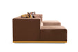 Juliana Mocha Velvet Double Chaise Sectional - Gate Furniture