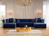 Juliana Navy Velvet Double Chaise Sectional - Gate Furniture