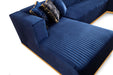 Juliana Navy Velvet Double Chaise Sectional - Gate Furniture