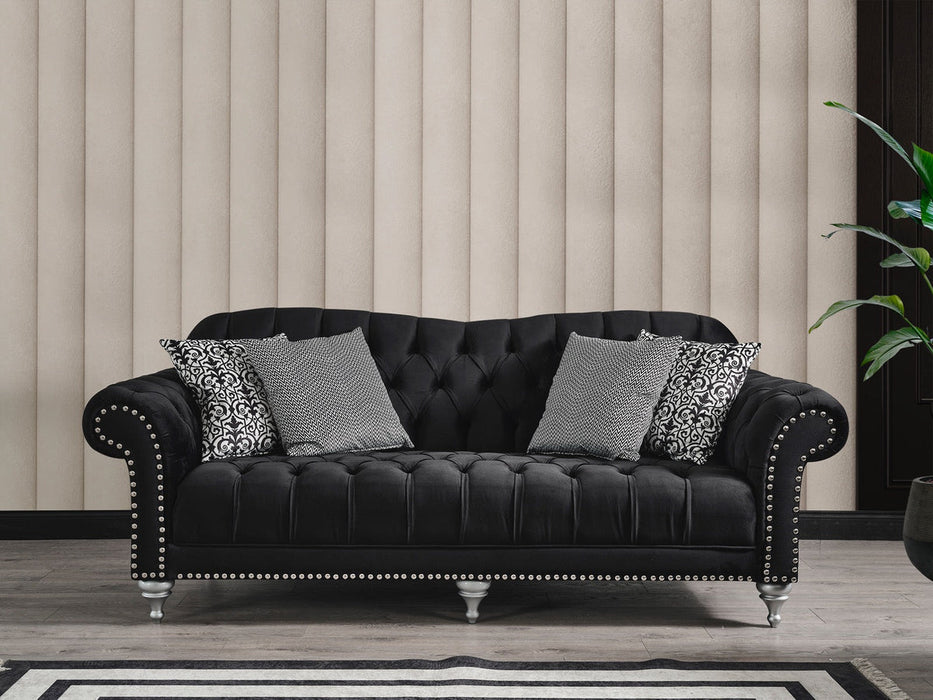 Juliette Black Velvet Sofa & Loveseat - JULIETTEBLACK-SL - Gate Furniture