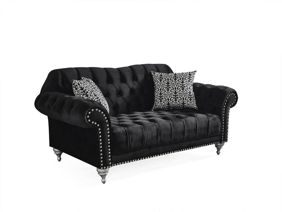 Juliette Black Velvet Sofa & Loveseat - JULIETTEBLACK-SL - Gate Furniture