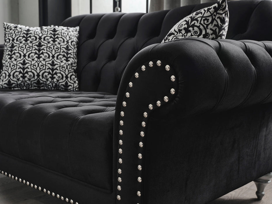 Juliette Black Velvet Sofa & Loveseat - JULIETTEBLACK-SL - Gate Furniture