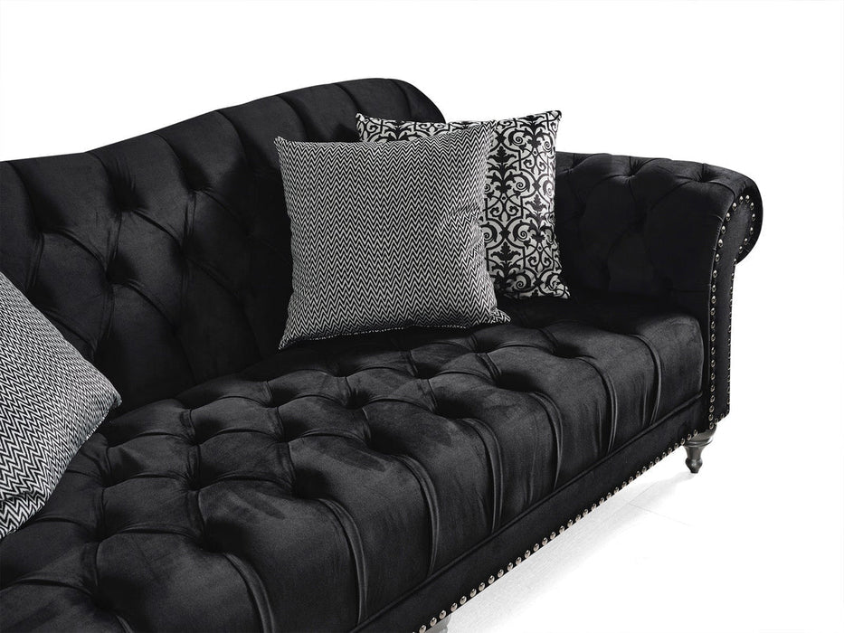 Juliette Black Velvet Sofa & Loveseat - JULIETTEBLACK-SL - Gate Furniture