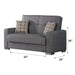 Kansas 65 in. Convertible Sleeper Loveseat in Grey with Storage - LS-KANSAS-GRAY - In Stock Furniture