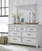 Kanwyn Whitewash Bedroom Mirror - B777-36 - Gate Furniture