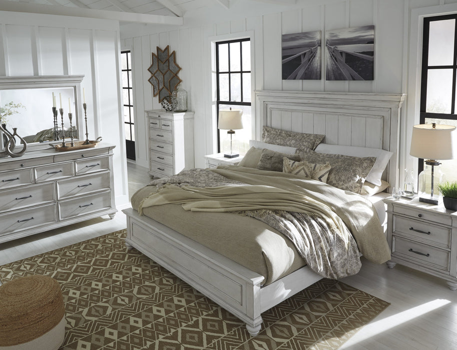 Kanwyn Whitewash King Panel Bed - Gate Furniture