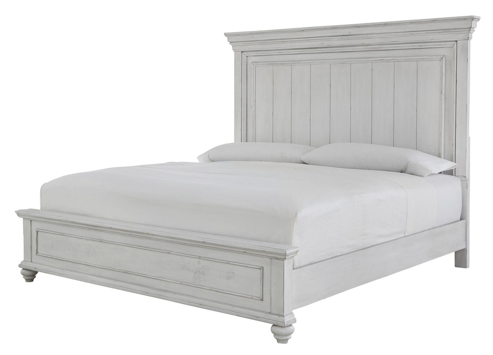 Kanwyn Whitewash King Panel Bed - Gate Furniture