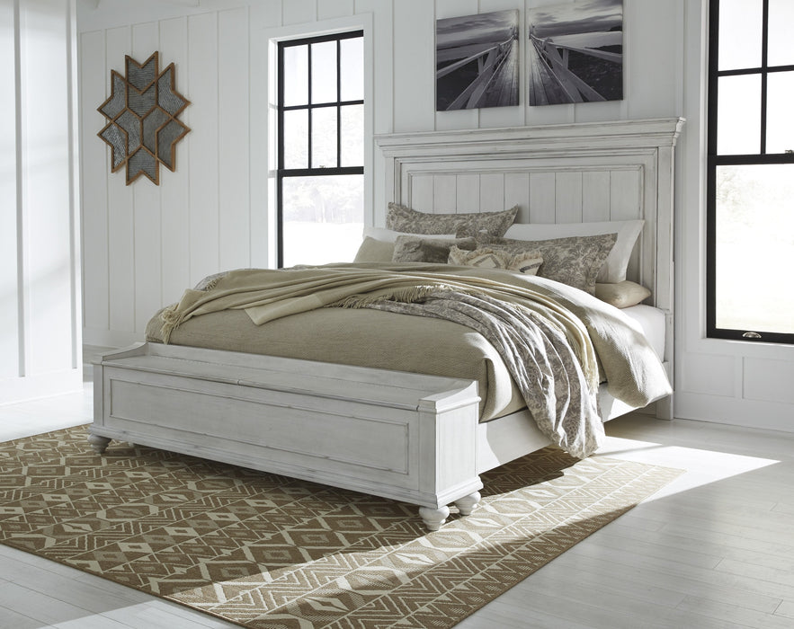 Kanwyn Whitewash King Panel Storage Bed - Gate Furniture