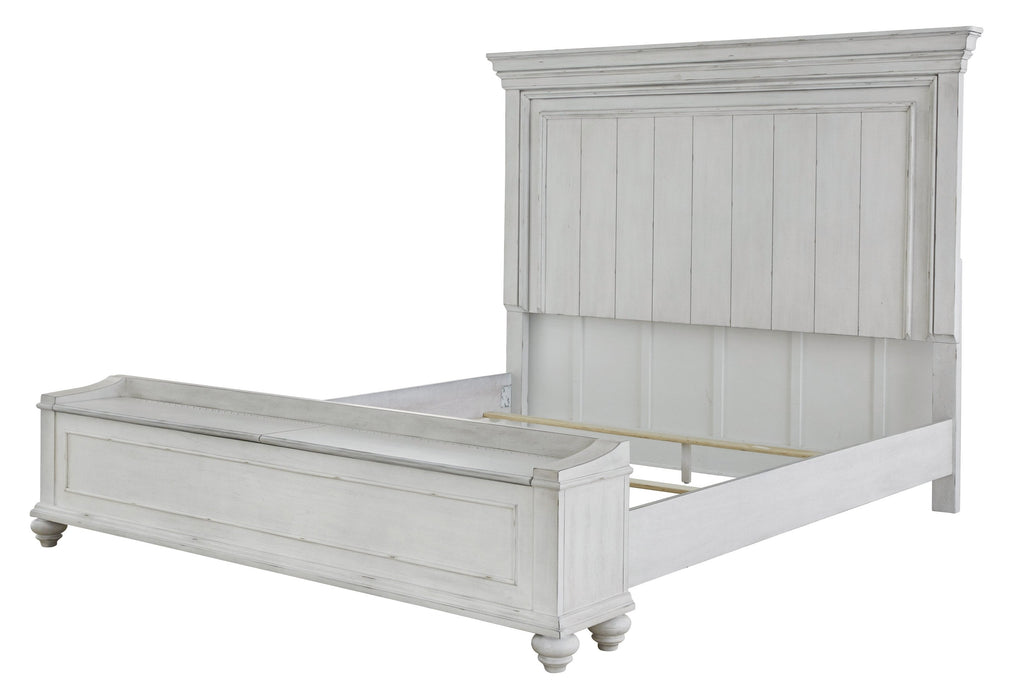 Kanwyn Whitewash King Panel Storage Bed - Gate Furniture