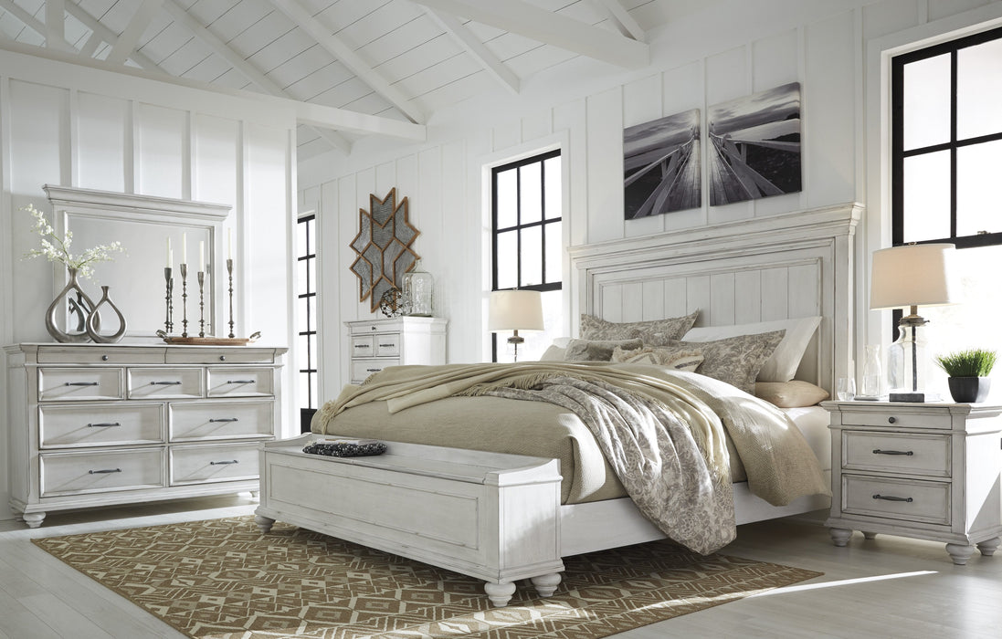 Kanwyn Whitewash King Panel Storage Bed - Gate Furniture