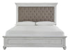 Kanwyn Whitewash King Upholstered Panel Bed - Gate Furniture