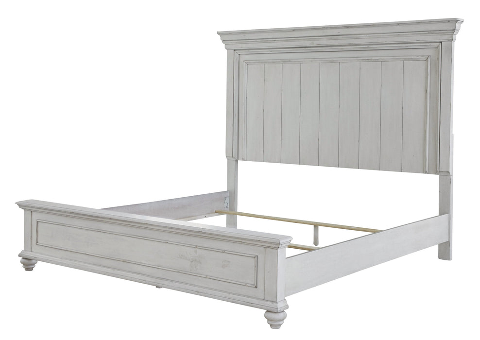 Kanwyn Whitewash Queen Panel Bed - Gate Furniture