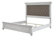 Kanwyn Whitewash Queen Upholstered Panel Bed - Gate Furniture