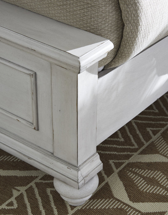 Kanwyn Whitewash Queen Upholstered Panel Bed - Gate Furniture