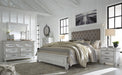 Kanwyn Whitewash Queen Upholstered Panel Bed - Gate Furniture