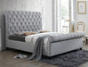 Kate Gray Upholstered King Sleigh Platform Bed - Gate Furniture