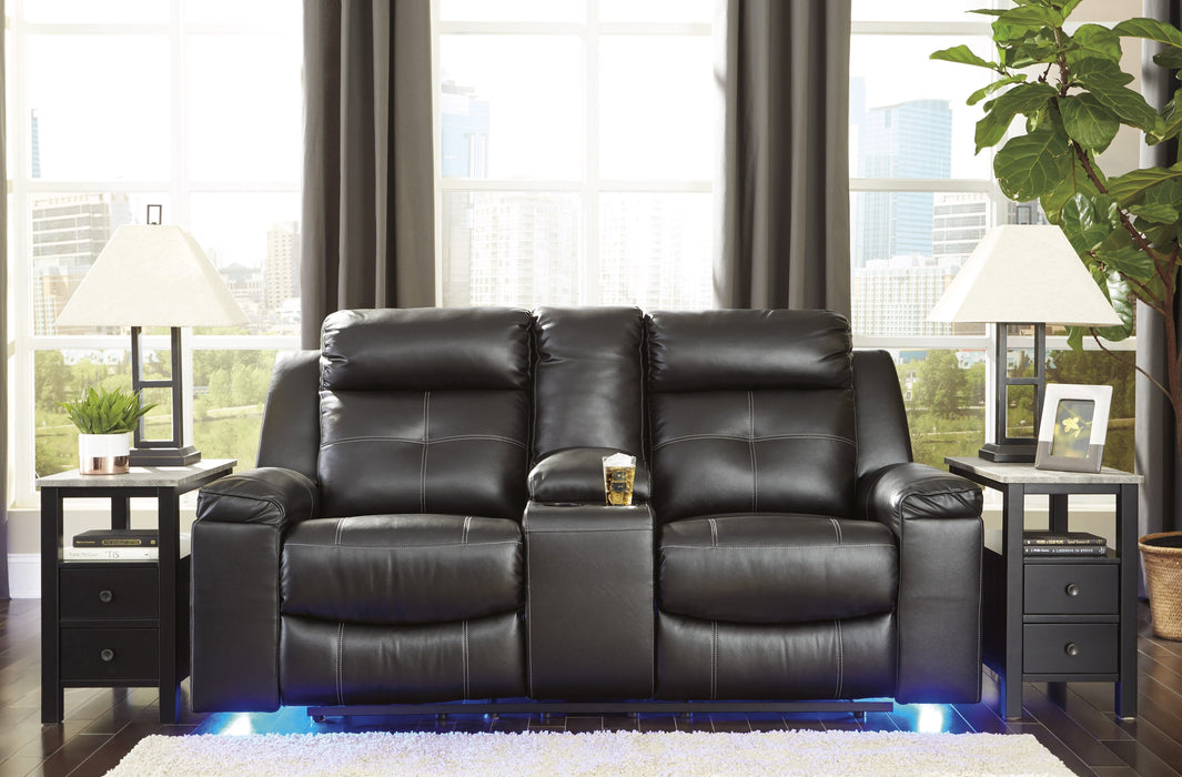 Kempten Black LED Reclining Living Room Set - Gate Furniture