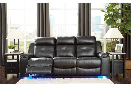 Kempten Black Reclining Sofa - 8210588 - Gate Furniture