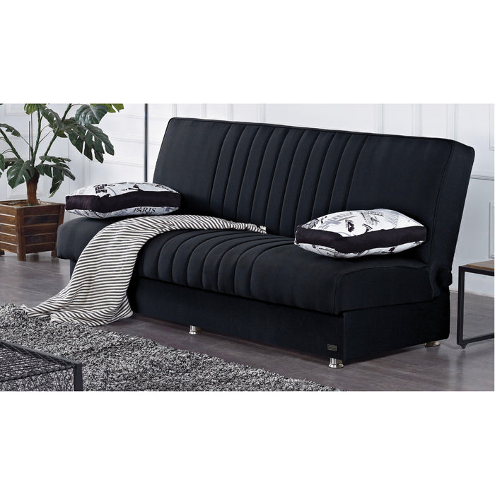 Kentucky 75 in. Convertible Sleeper Sofa in Black with Storage - SB-KENTUCKY - In Stock Furniture