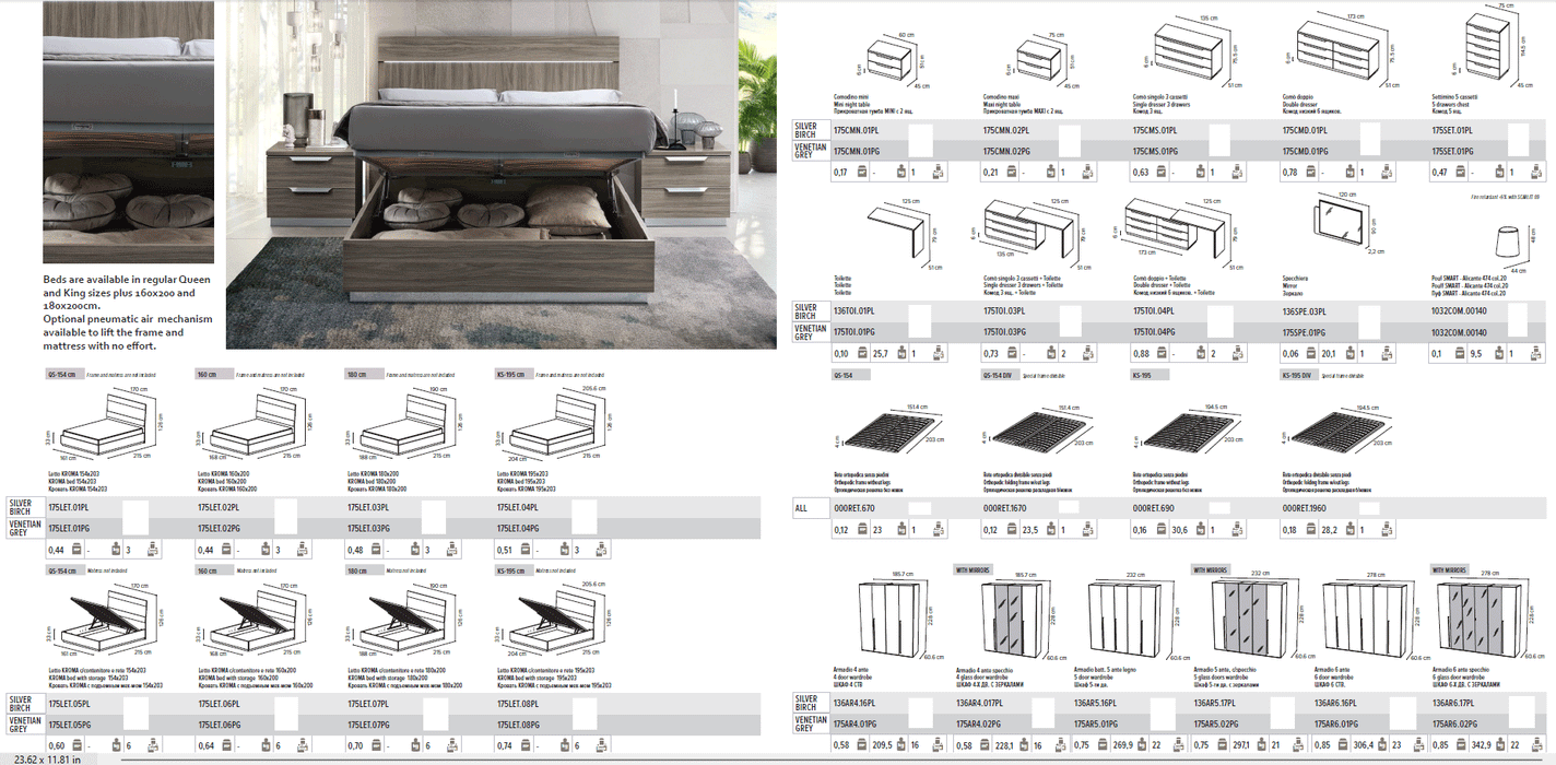 Kroma Bedroom Grey Set - Gate Furniture