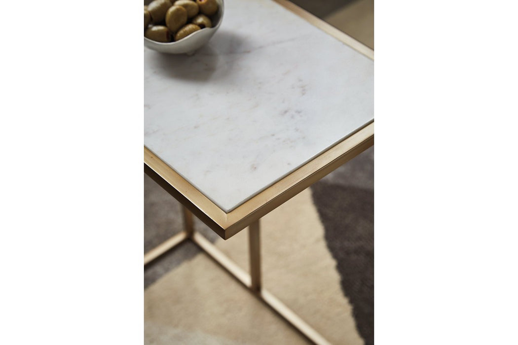 Lanport Champagne/White Accent Table - A4000236 - Gate Furniture