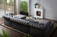 Larry Gray Velvet Double Chaise Sectional - LARRYGRAY-SEC - Gate Furniture