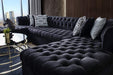 Lauren Black Velvet Double Chaise Sectional - LAURENBLACK-SEC - Gate Furniture