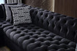 Lauren Black Velvet Double Chaise Sectional - LAURENBLACK-SEC - Gate Furniture