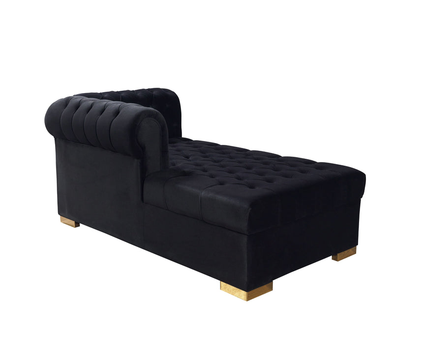 Lauren Black Velvet Double Chaise Sectional