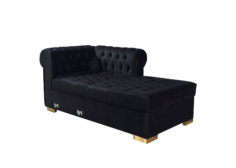 Lauren Black Velvet Double Chaise Sectional