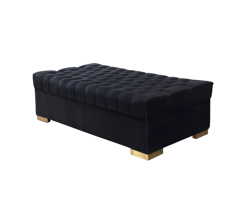 Lauren Black Velvet Double Chaise Sectional