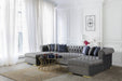 Lauren Gray Velvet Double Chaise Sectional - LAURENGRAY-SEC - Gate Furniture