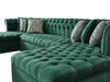 Lauren Green Velvet Double Chaise Sectional - LAURENGREEN-SEC - Gate Furniture