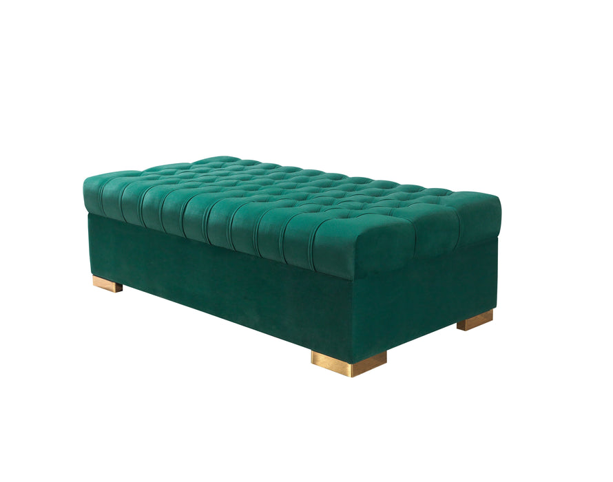 Lauren Green Velvet Double Chaise Sectional