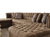 Lauren Mocha Velvet Double Chaise Sectional - LAURENMOCHA-SEC - Gate Furniture