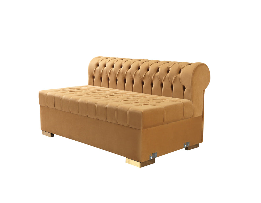 Lauren Mustard Velvet Double Chaise Sectional