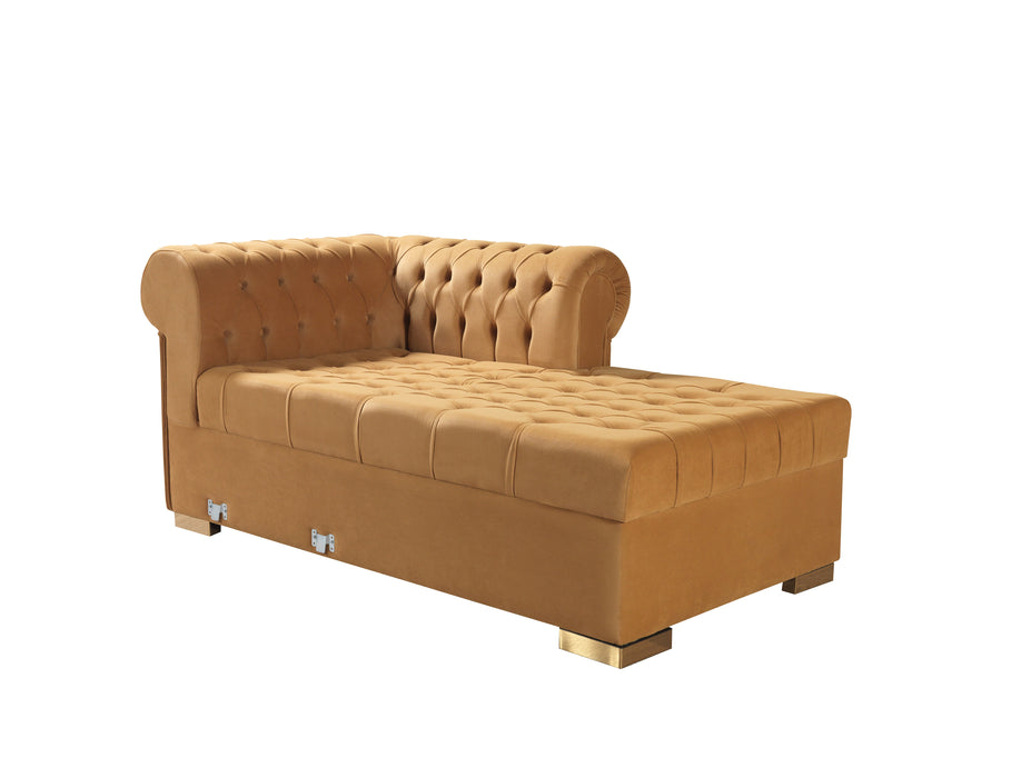 Lauren Mustard Velvet Double Chaise Sectional