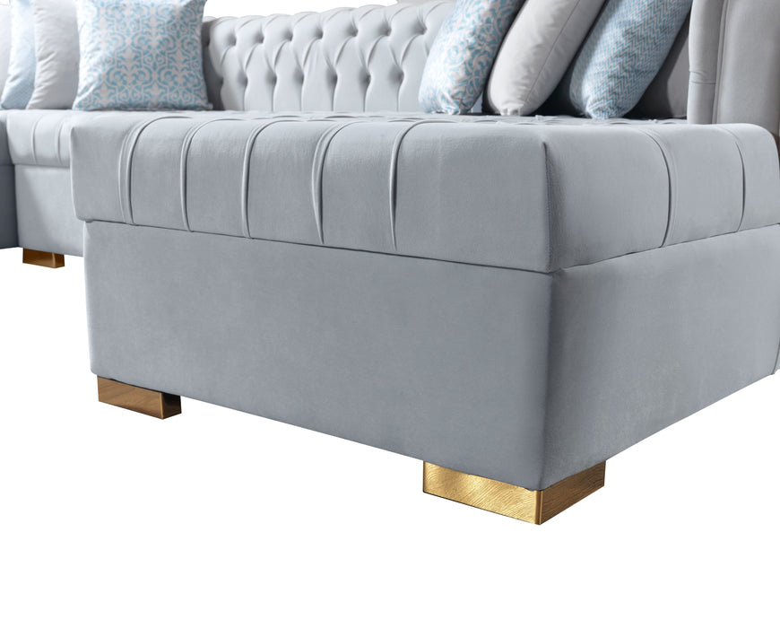 Lauren Pearl Velvet Double Chaise Sectional