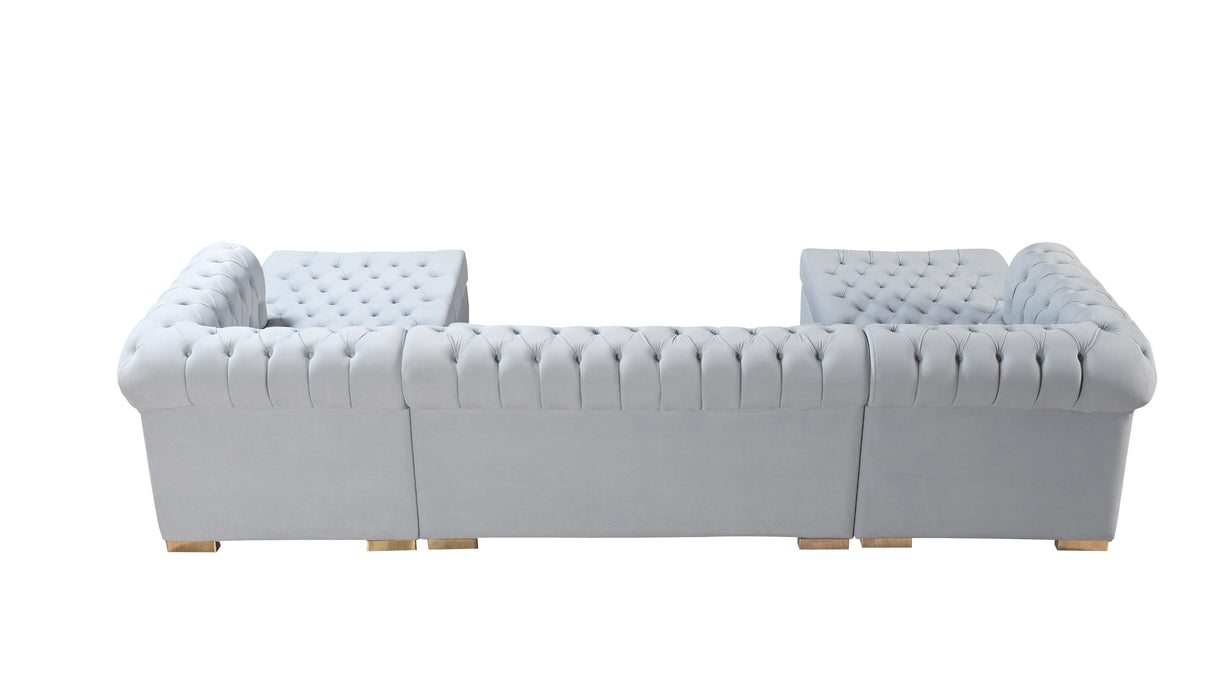 Lauren Pearl Velvet Double Chaise Sectional