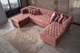 Lauren Pink Velvet Double Chaise Sectional - LAURENPINK-SEC - Gate Furniture