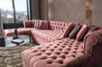 Lauren Pink Velvet Double Chaise Sectional - LAURENPINK-SEC - Gate Furniture