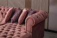 Lauren Pink Velvet Double Chaise Sectional - LAURENPINK-SEC - Gate Furniture