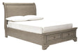 Lettner Light Gray Full Storage Platform Sleigh Bed - Gate Furniture