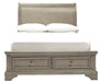 Lettner Light Gray Full Storage Platform Sleigh Bed - Gate Furniture