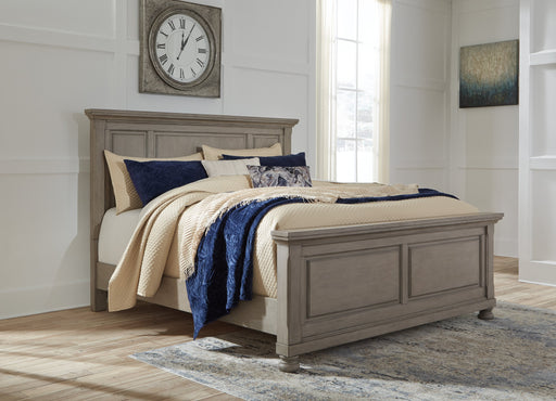 Lettner Light Gray King Panel Bed - Gate Furniture