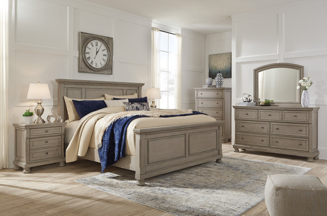 Lettner Light Gray Queen Panel Bed - Gate Furniture