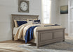 Lettner Light Gray Queen Platform Bed - Gate Furniture