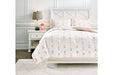 Lexann Pink/White/Gray Full Comforter Set - Q901003F - Gate Furniture