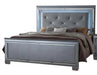 Lillian Silver LED King Panel Bed - Gate Furniture